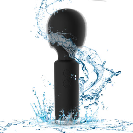 This is a black adult toy with a simple yet multifunctional design. The top of the toy features a large ball-shaped vibrating head specifically designed for external stimulation, providing strong vibration effects. The main body includes control buttons for adjusting various vibration modes and intensities. The toy is waterproof, making it suitable for use in various environments. The image showcases the toy's waterproof capabilities, highlighting its multifunctionality and powerful performance. The overall design is ergonomic and easy to hold and maneuver, aimed at enhancing sexual pleasure through its powerful external vibration function and waterproof feature.