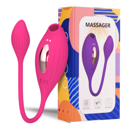 This is a pink adult toy with a modern design and multiple features. One end of the toy has a suction mouth specifically designed for clitoral and nipple stimulation, providing strong suction effects. The other end has a flexible vibrating part that can be used for external or internal stimulation. The middle of the toy has control buttons for adjusting various vibration and suction modes and intensities. The packaging box displays an image of the toy and highlights its main features, emphasizing its versatility and appeal. The overall design is ergonomic and easy to hold, aimed at enhancing sexual pleasure through its multiple stimulation functions.